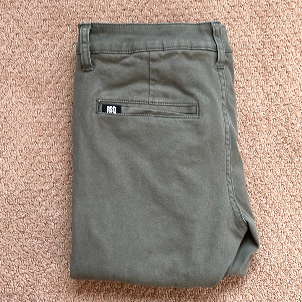 RSQ Chino green pants, London skinny size 28x30